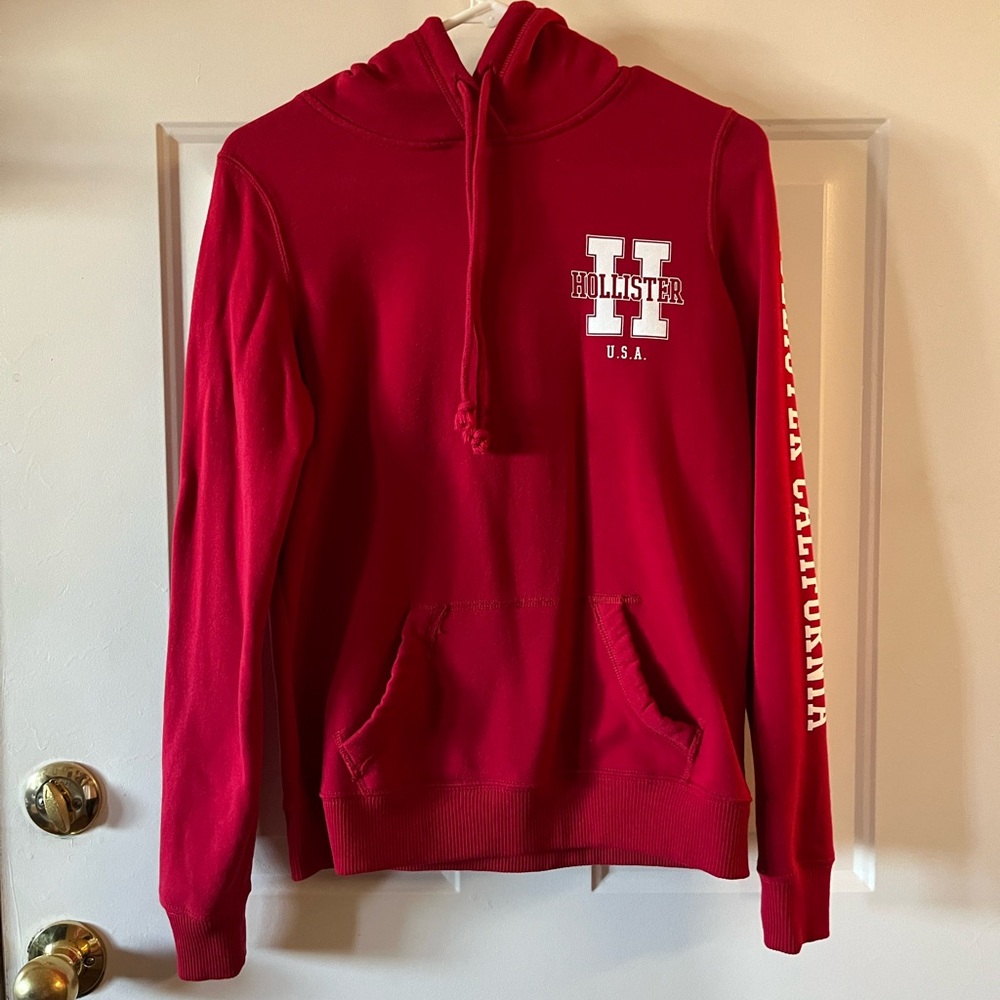 Hollister Red Hoodie Sweater for Men or Women